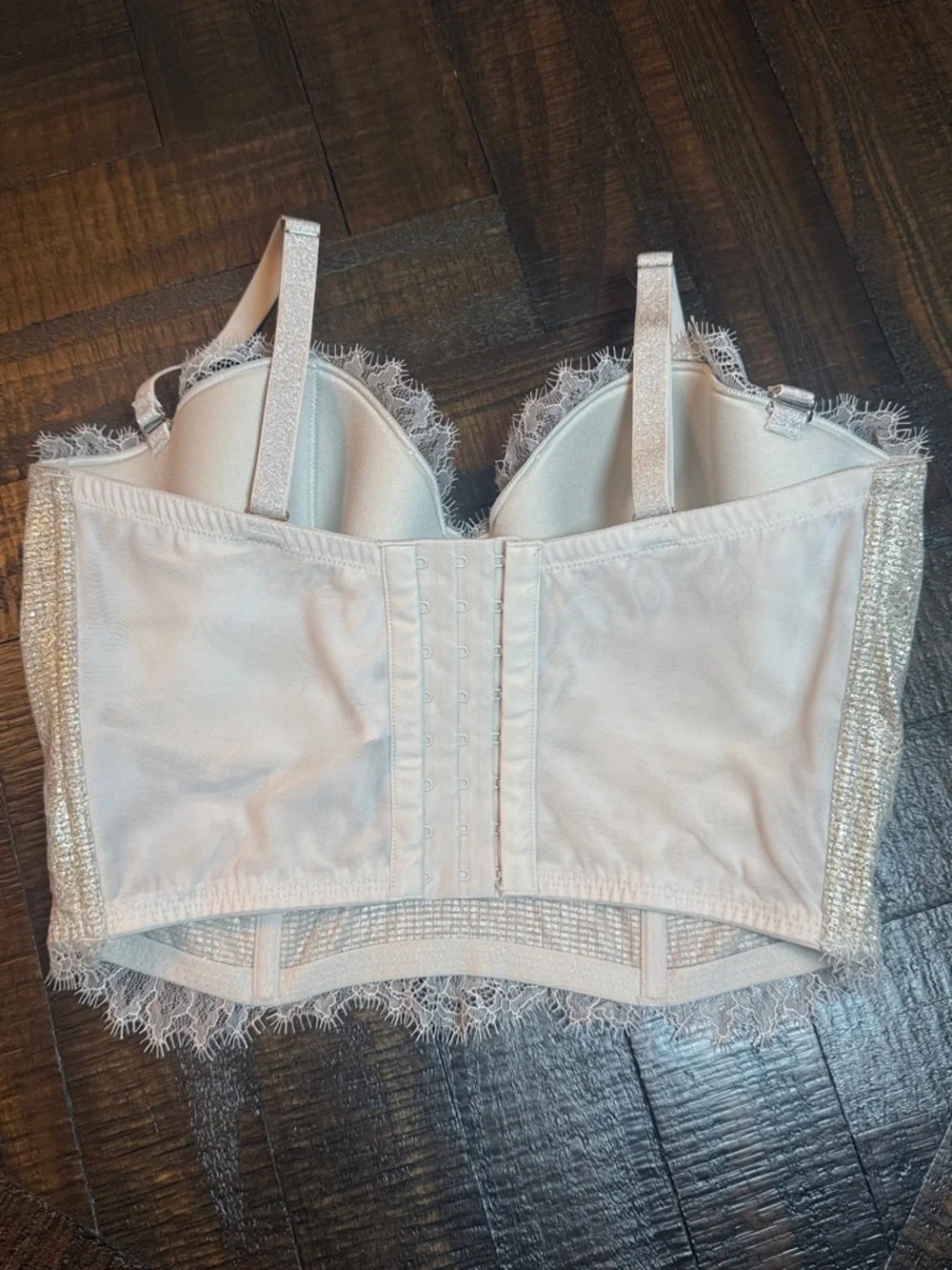 Victoria’s Secret Dream Angels Metallic Lace Bustier 36DD Corset Festival Top - Picture 11 of 13